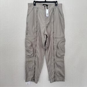 NWT PALACE Stone Beige Fl-Aight Nylon Zip Flight Pants 34